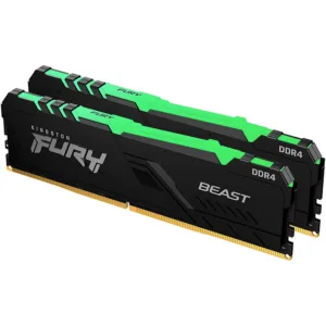 Kingston FURY Beast RGB 32GB (2x16GB) 3600MHz DDR4 CL18 Desktop Memory Kit of 2 KF436C18BBAK2/32