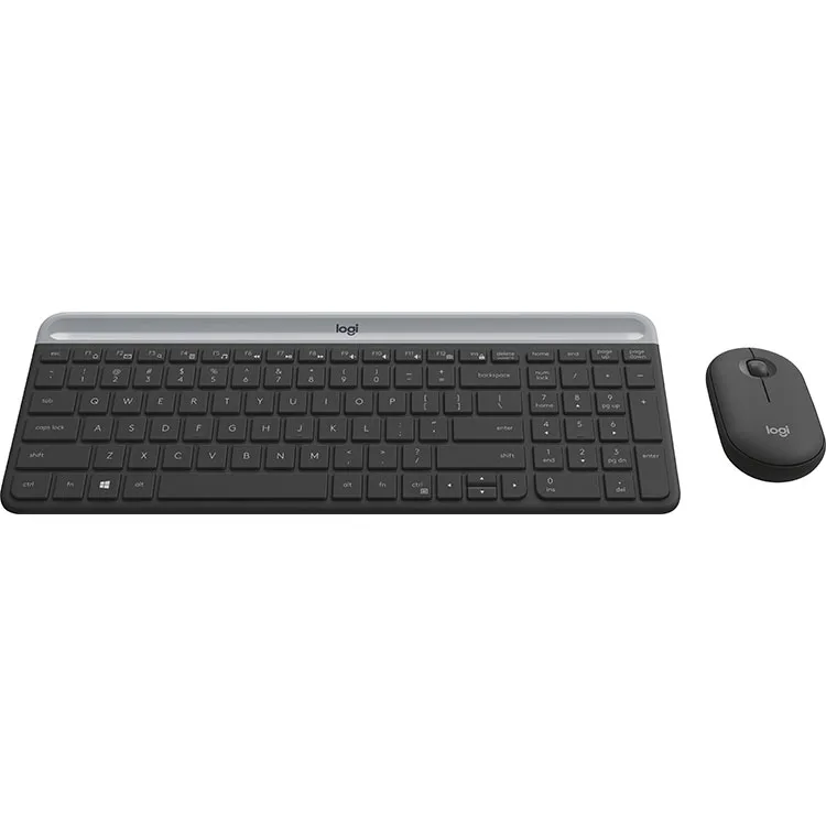 Logitech - MK470 Full-size Wireless Scissor Keyboard and Mouse Bundle with Plug and Play - Black/Gray - Image 2