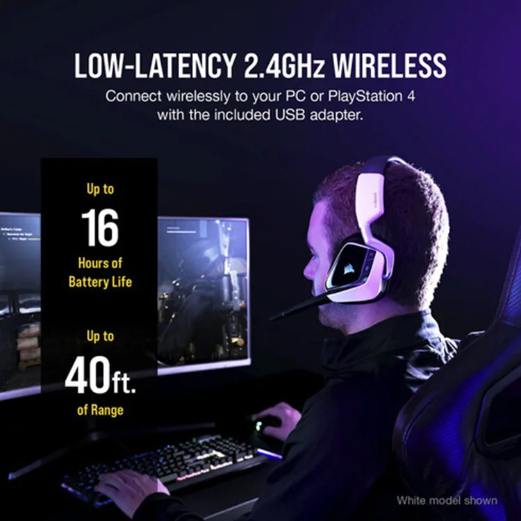 Corsair VOID RGB ELITE Wireless Premium Gaming Headset with 7.1 Surround Sound — Carbon - Image 10