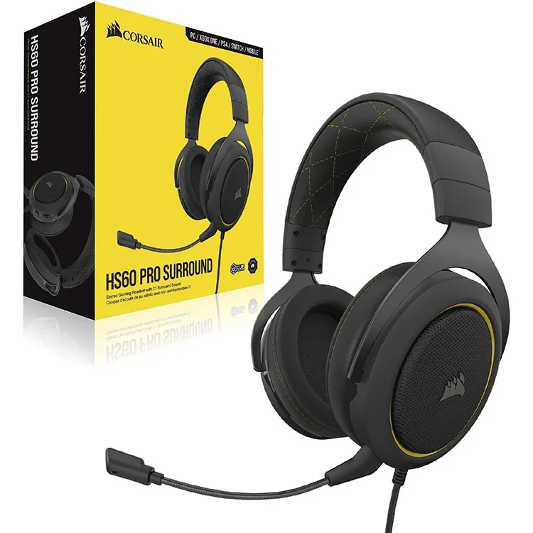 Corsair CA9011214NA HS60 PRO SURROUND Gaming Headset — Yellow - Image 10