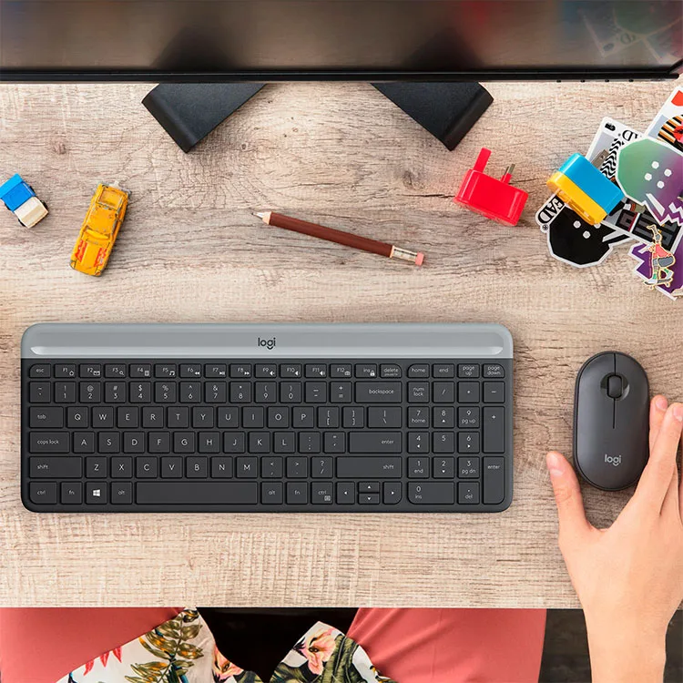 Logitech - MK470 Full-size Wireless Scissor Keyboard and Mouse Bundle with Plug and Play - Black/Gray - Image 11