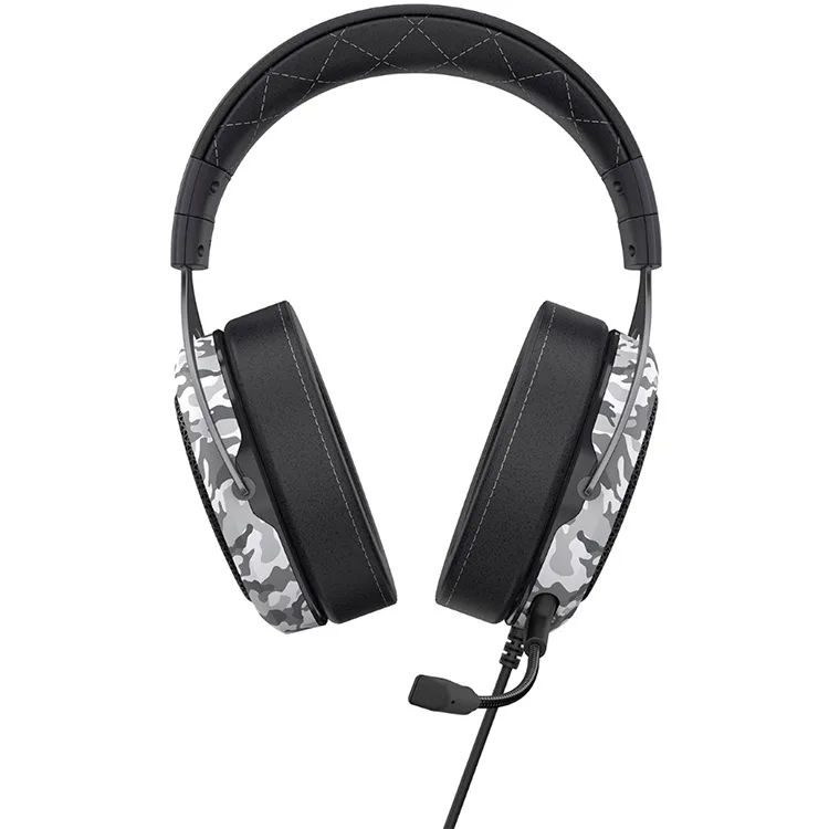 CORSAIR - HS60 HAPTIC Stereo Gaming Headset for PC with Haptic Bass - Black and White Camo - Image 2