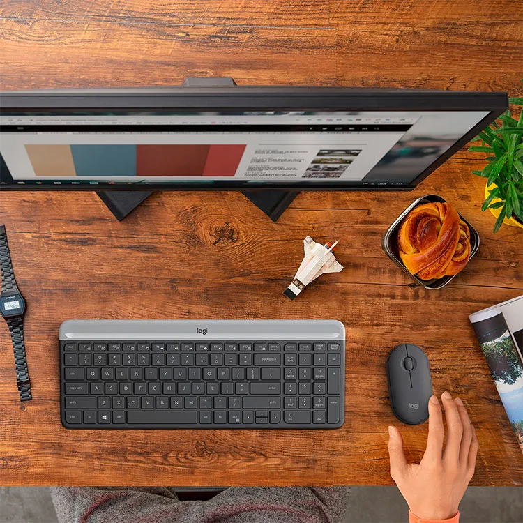 Logitech - MK470 Full-size Wireless Scissor Keyboard and Mouse Bundle with Plug and Play - Black/Gray - Image 10