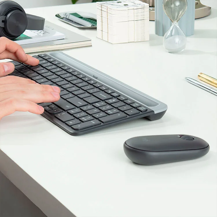 Logitech - MK470 Full-size Wireless Scissor Keyboard and Mouse Bundle with Plug and Play - Black/Gray - Image 9