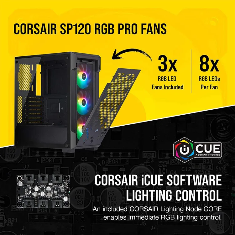 CORSAIR - iCUE 220T RGB Airflow ATX Mid-Tower Smart Case - Black - Image 4
