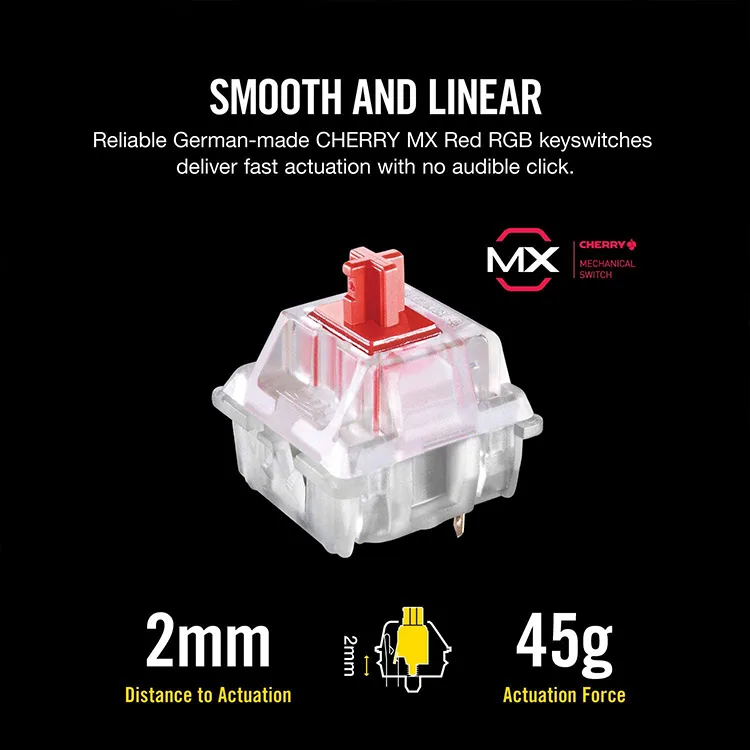 Corsair K68 RGB Cherry MX Red Switch Gaming Keyboard - Image 6