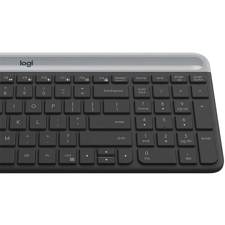 Logitech - MK470 Full-size Wireless Scissor Keyboard and Mouse Bundle with Plug and Play - Black/Gray - Image 7