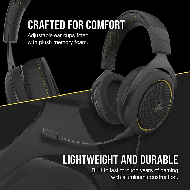 Corsair CA9011214NA HS60 PRO SURROUND Gaming Headset — Yellow - Image 7