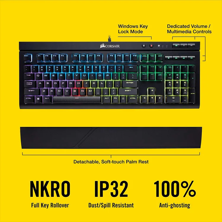 Corsair K68 RGB Cherry MX Red Switch Gaming Keyboard - Image 7