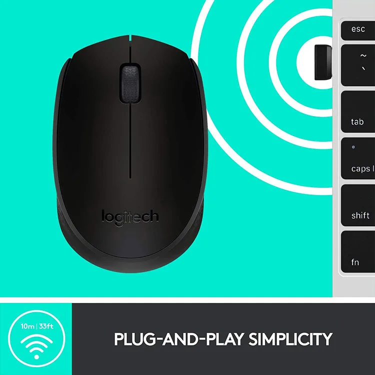 Logitech M171 Wireless Optical Mouse - Black - Image 6