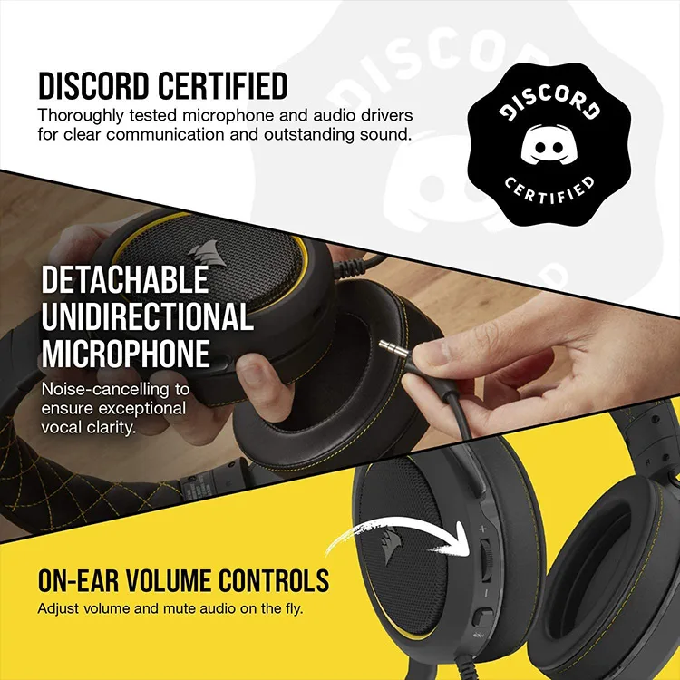 Corsair CA9011214NA HS60 PRO SURROUND Gaming Headset — Yellow - Image 6