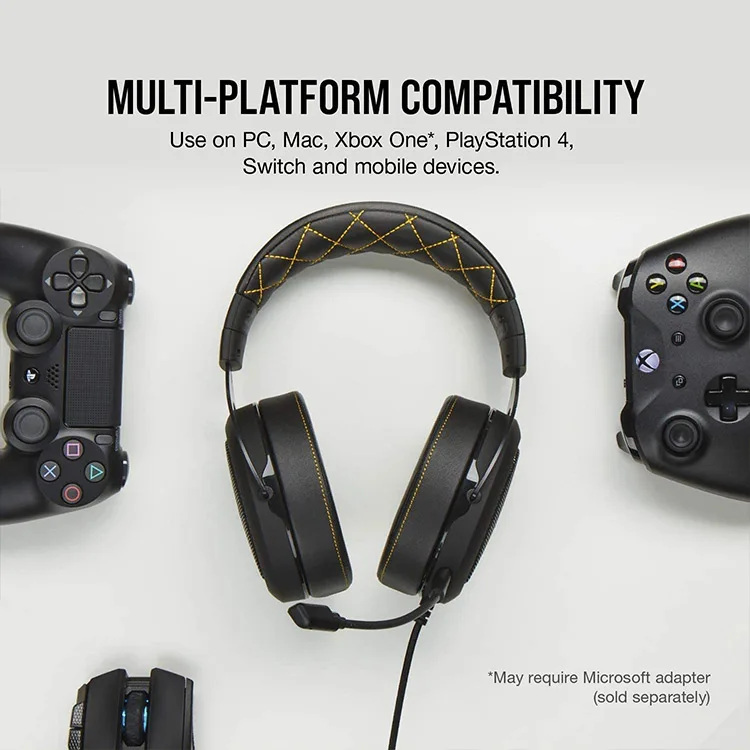 Corsair CA9011214NA HS60 PRO SURROUND Gaming Headset — Yellow - Image 8