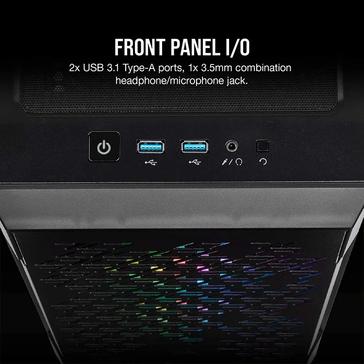 CORSAIR - iCUE 220T RGB Airflow ATX Mid-Tower Smart Case - Black - Image 8