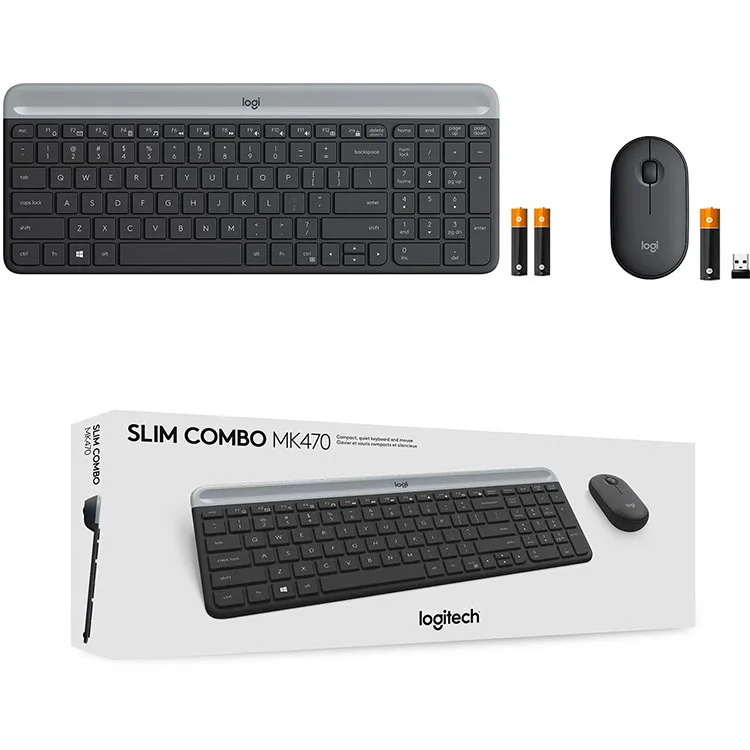 Logitech - MK470 Full-size Wireless Scissor Keyboard and Mouse Bundle with Plug and Play - Black/Gray - Image 3