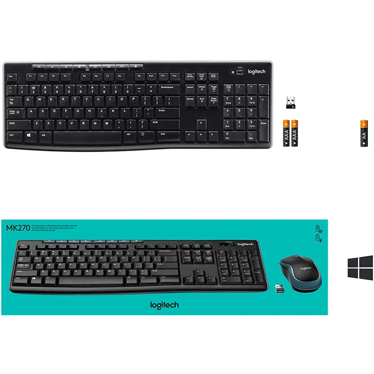 Logitech - MK270 Full-size Wireless Membrane Keyboard and Mouse Bundle for Windows - Black - Image 9