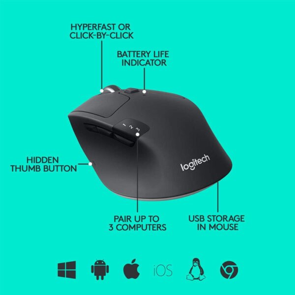 Logitech M720 Triathalon-Multi-Device Wireless-Mouse