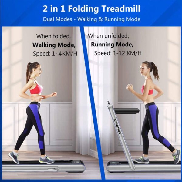 Sparnod Fitness 2-in-1 Foldable-Treadmill For-Home