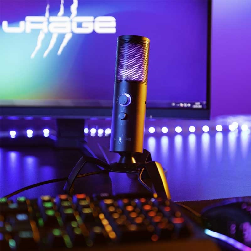 URAGE Stream 750 HD Illuminated Streaming Microphone - Black