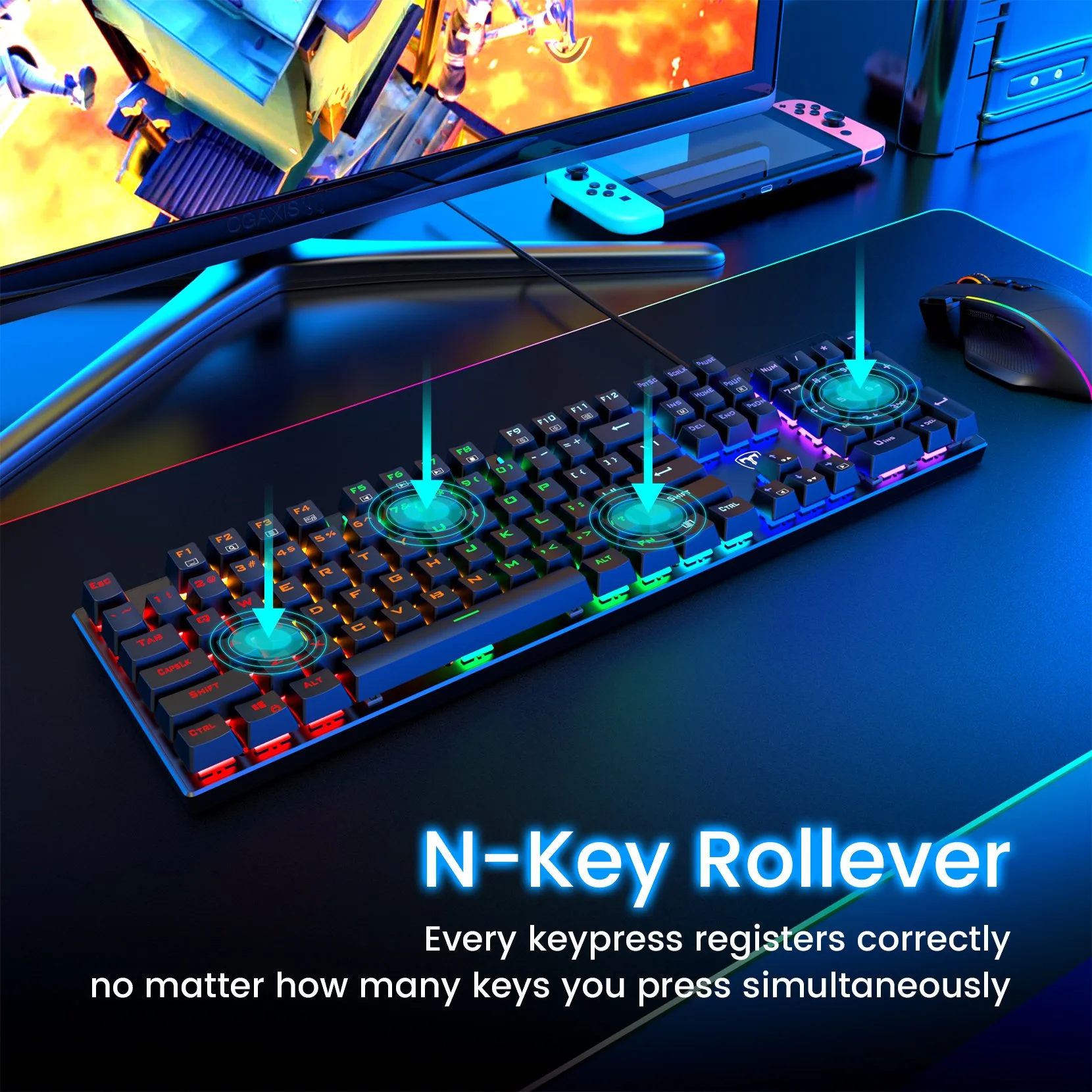 PICTEK Mechanical Gaming Keyboard Full Size - Image 3