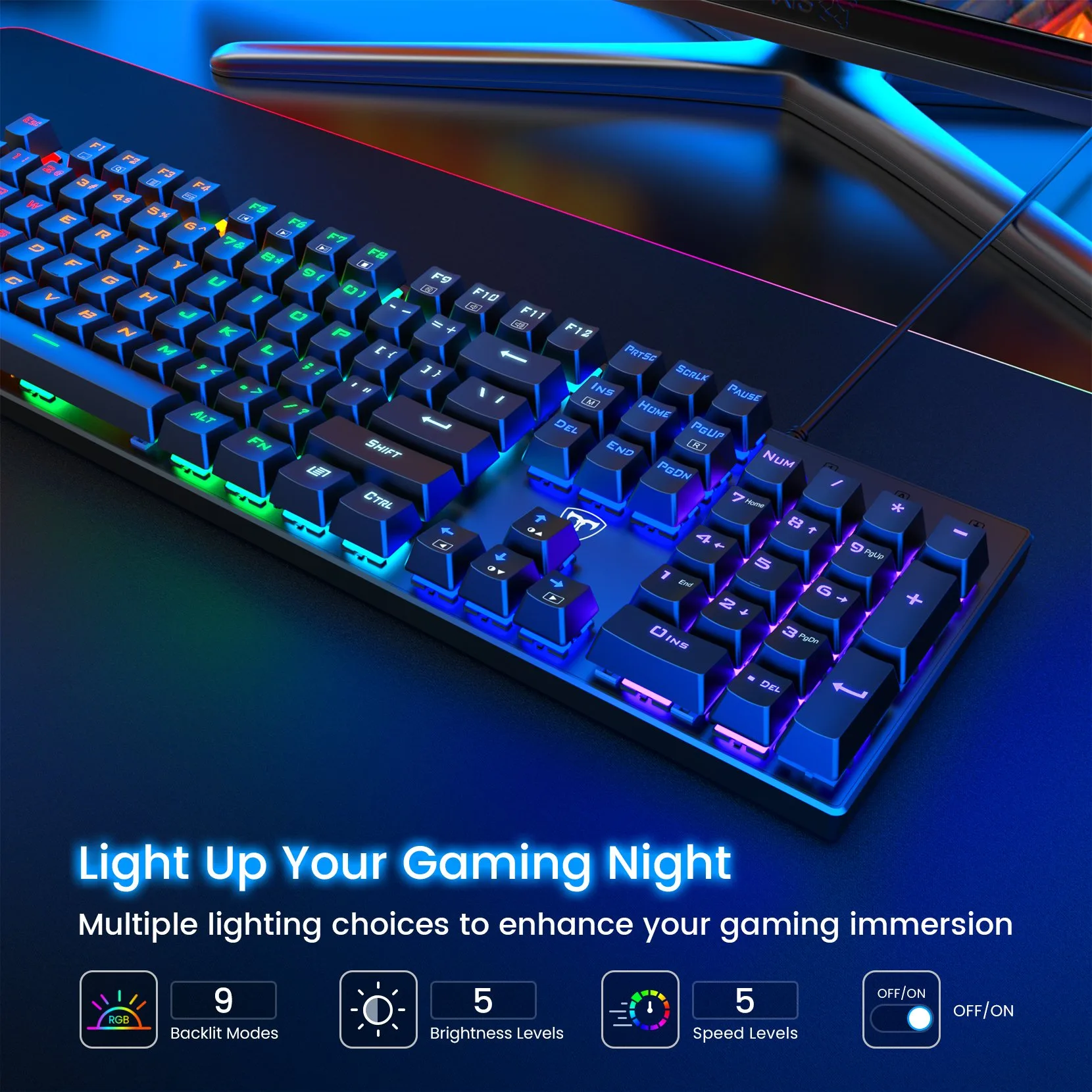 PICTEK Mechanical Gaming Keyboard Full Size - Image 6