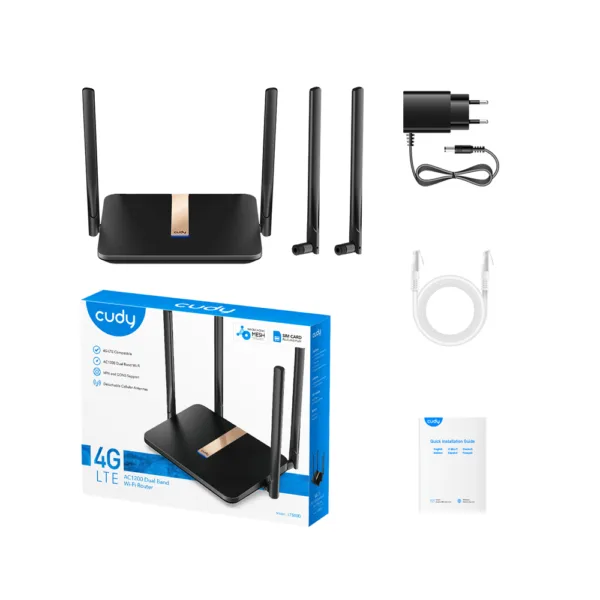 Cudy 4G-LTE AC1200 Dual Band Wi-Fi Router, Model: LT500D - Image 4