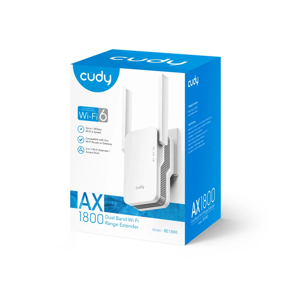 Cudy AX1800 Dual Band Wi-Fi 6 Range Extender, Model: RE1800 - Image 3