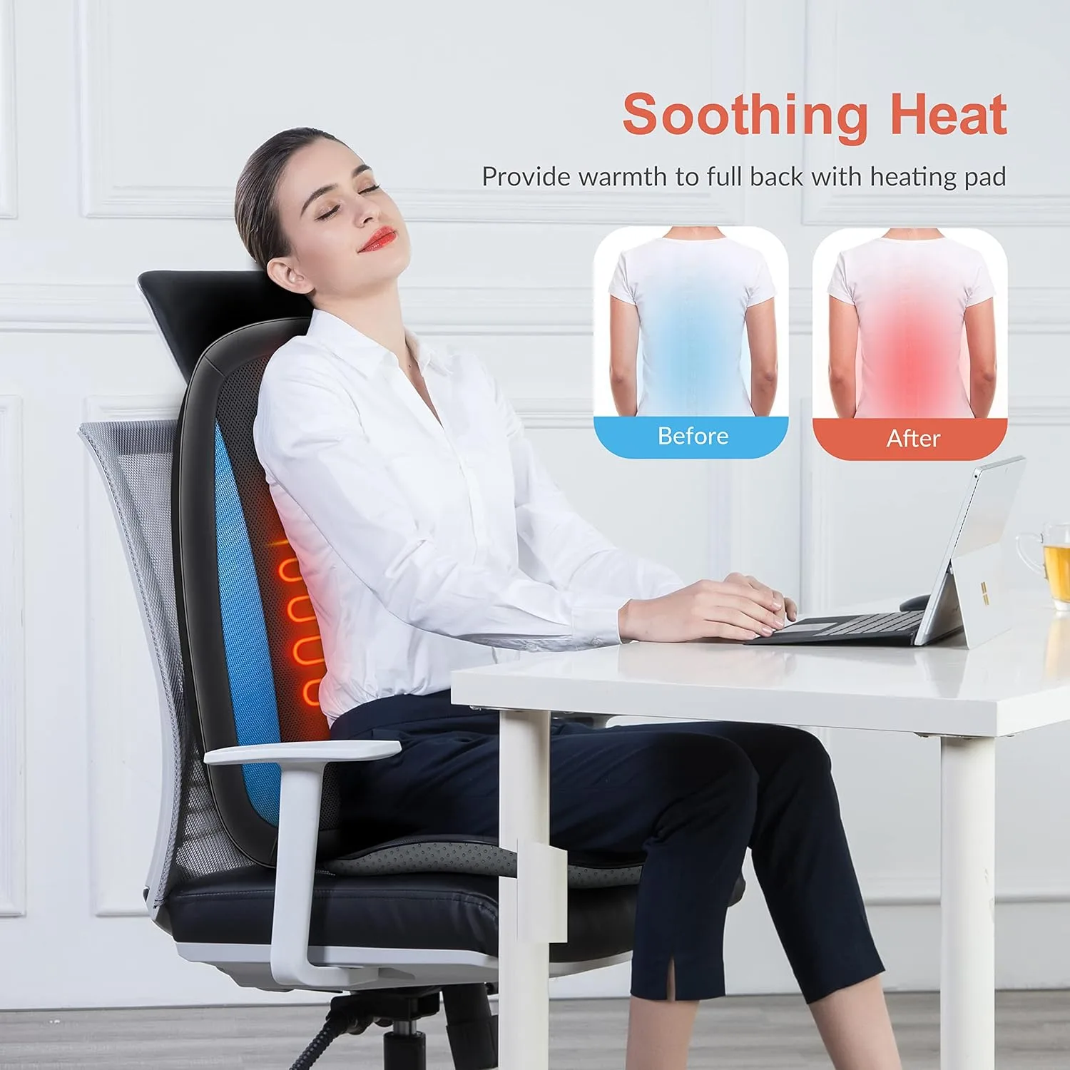 Comfier Shiatsu Back Massager with Heat -Deep Tissue Kneading Massage Chair - Image 6