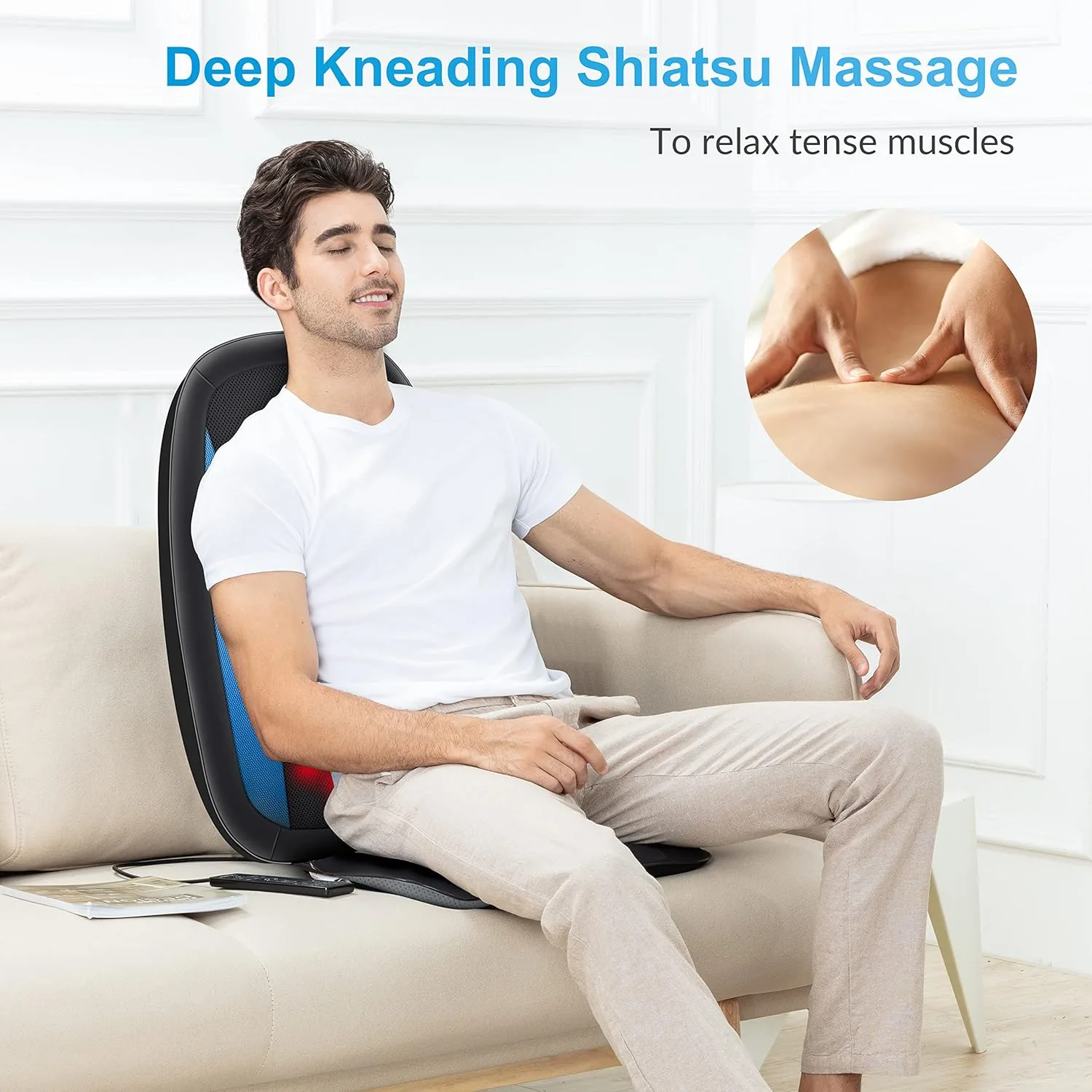 Comfier Shiatsu Back Massager with Heat -Deep Tissue Kneading Massage Chair - Image 3