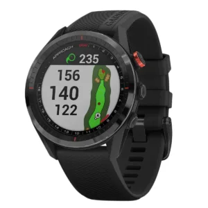 Garmin Approach S62 Black Ceramic Bezel with Black Silicone Band Smartwatch