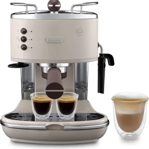 Icona Vintage Pump Espresso Coffee Machine - Cream
