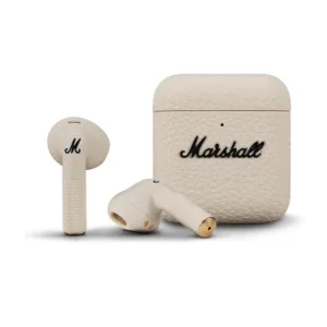 Marshall Minor IV Bluetooth Earphones - Water Resistant Earphones Bluetooth Wireless Earbuds With 30+ Hours Playtime - Cream