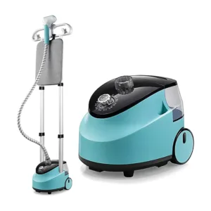 Steam Iron Double Pole,Standing Garment Steamer with Adjustable Garment Hanger and Roll Wheels,Built-in Ironing Board,High Power Electric Iron Adjustable Vertical Steamer for Home